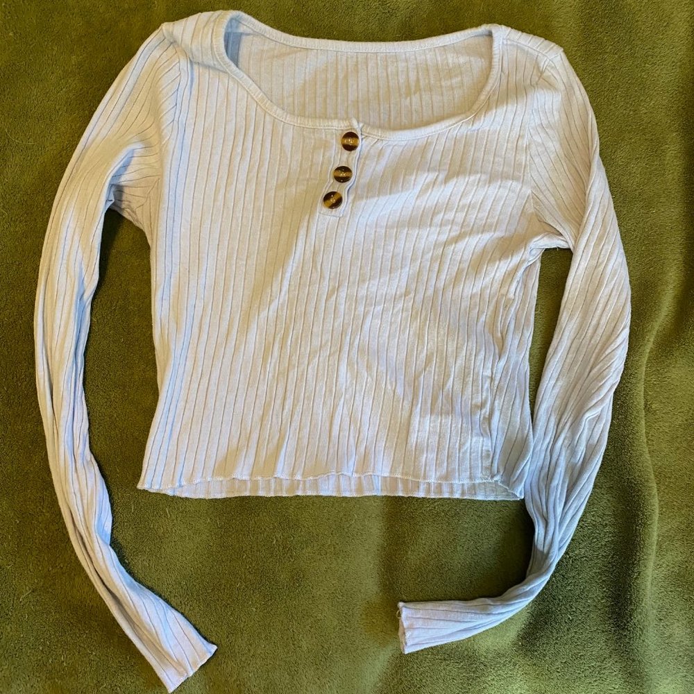 Baby Blue Cropped Long Sleeve Size S/M